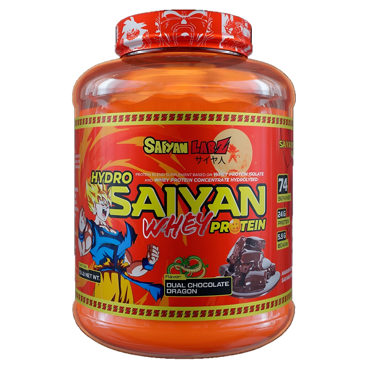 SAIYAN WHEY 5 LB 74 SERVICIOS CHOCOLATE DRAGÓN PROTEINA