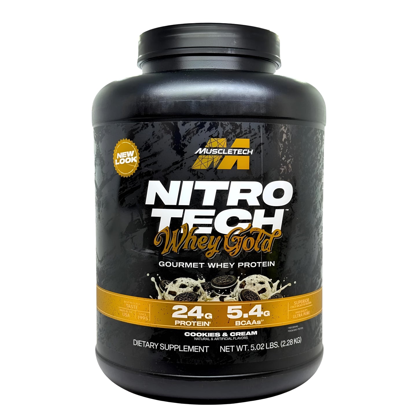 PROTEÍNA WHEY GOLD NITROTECH MUSCLETECH 5 LB 68 SERVICIOS